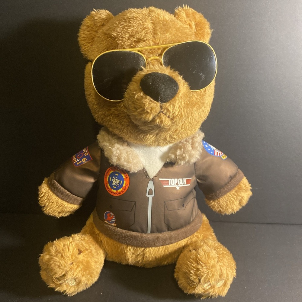 Top Gun Musical Teddy Bear Plush 10" Maverick Aviator Jacket Danger Zone Works